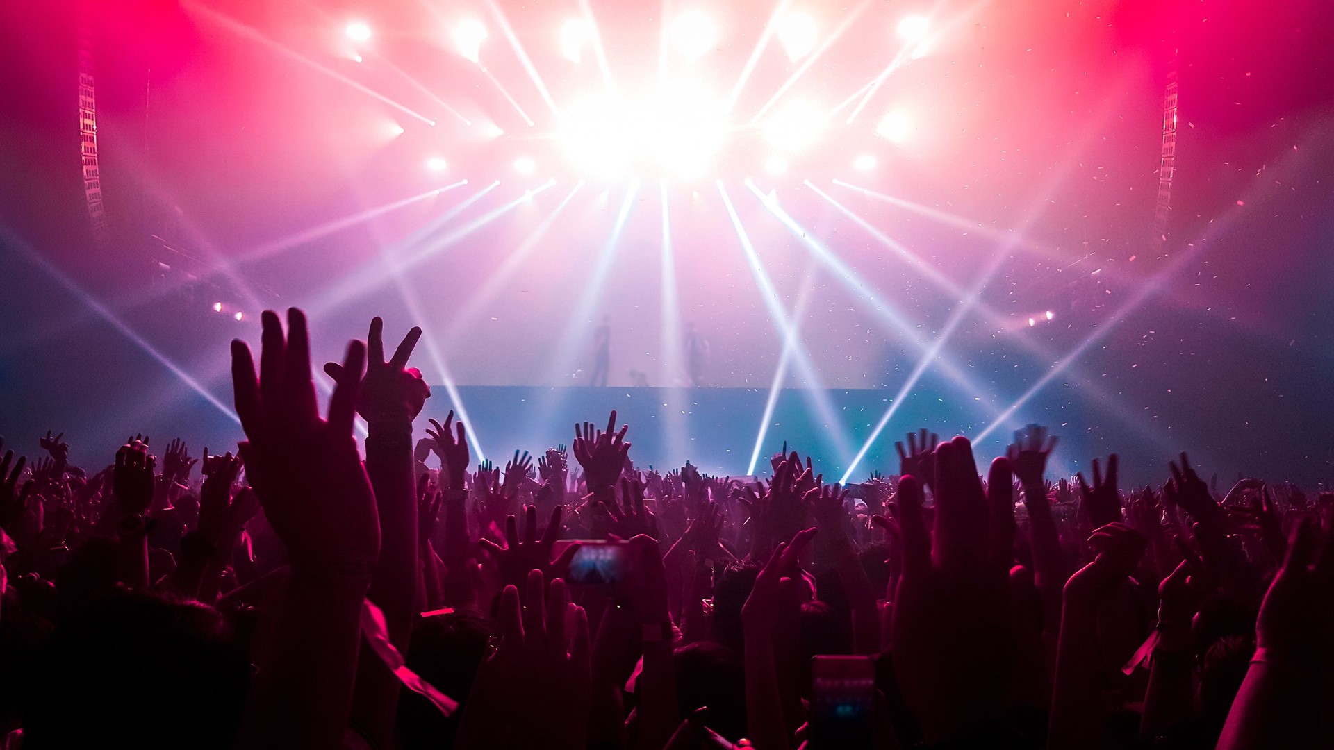 Happy People Dance in Nightclub Party Concert